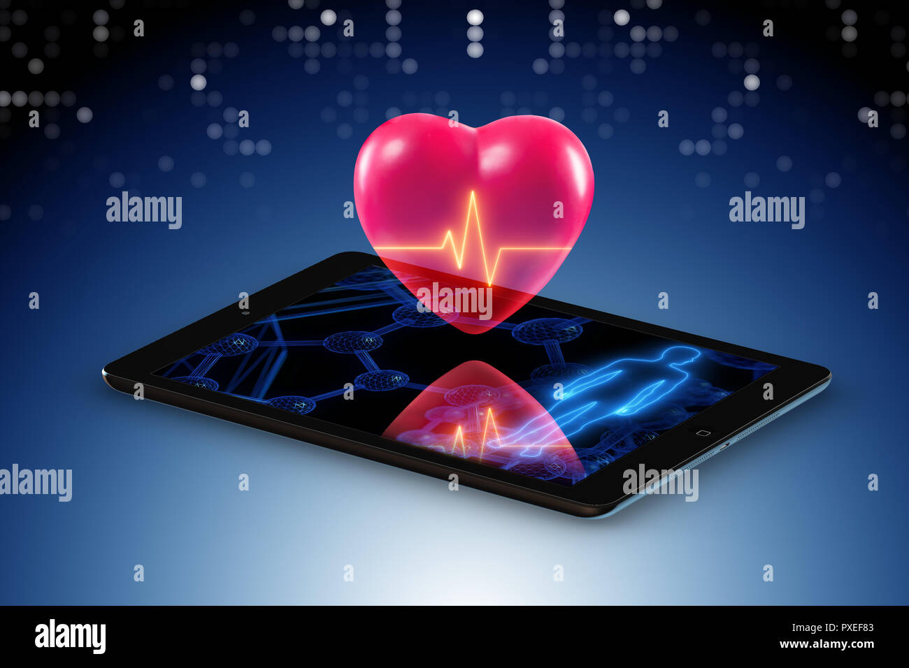 Telemedicine concept with remote monitoring of heart condition Stock ...