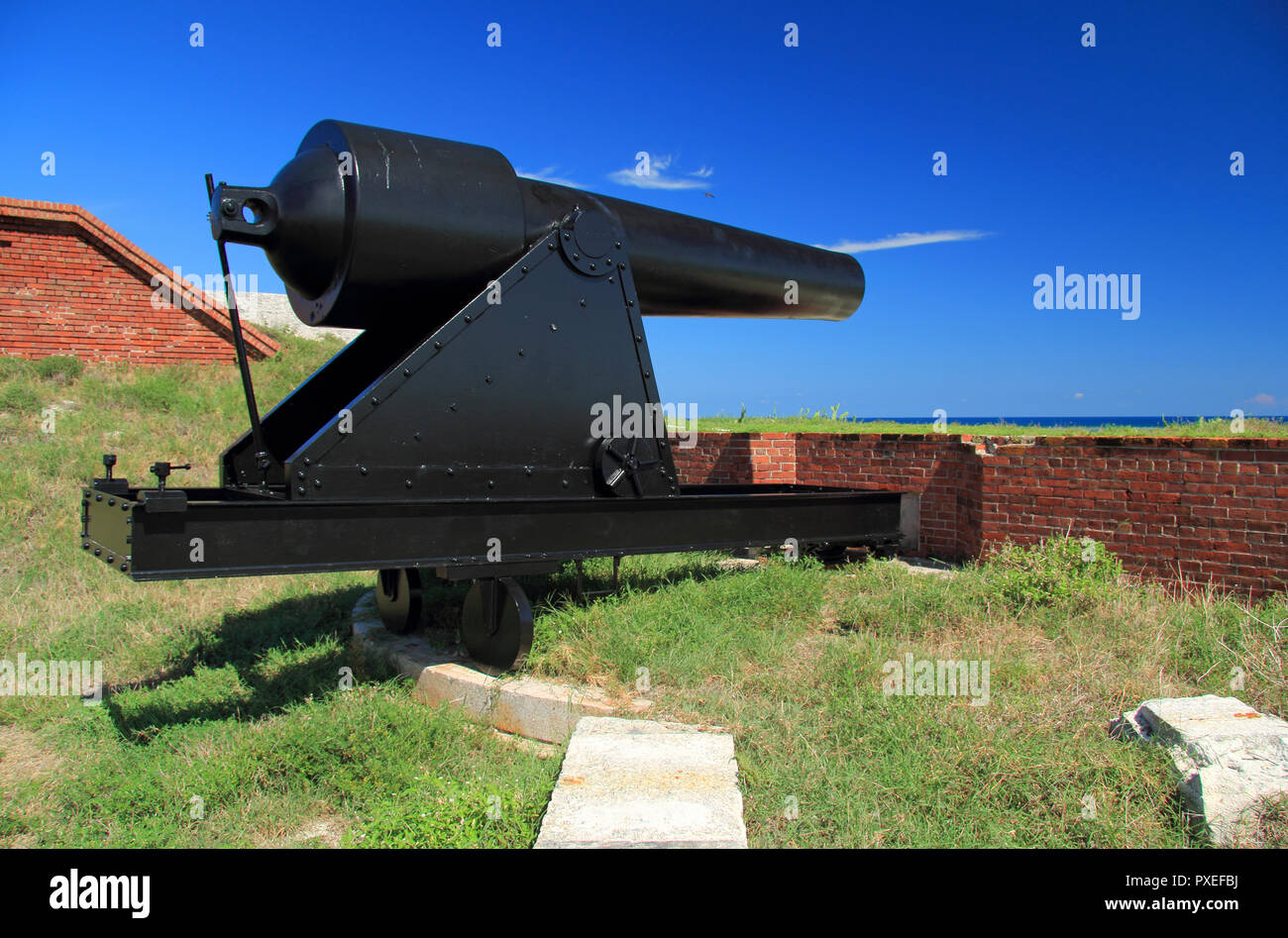 Located on Garden Key in Dry Tortugas National Park, Fort Jefferson is perhaps the most isolated and intricately built of all US Civil War forts Stock Photo