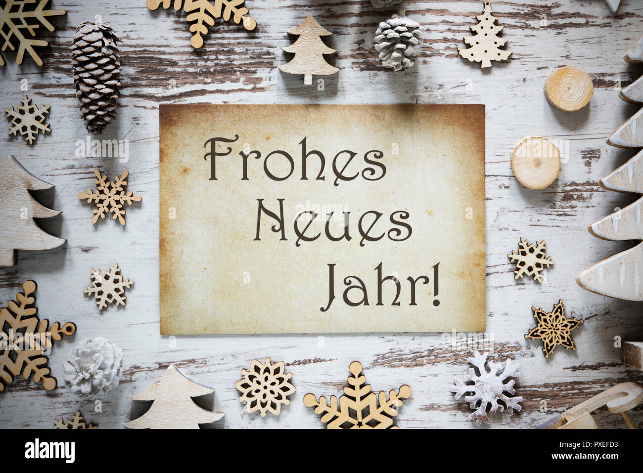 Paper, Frohes Neues Jahr Means Happy New Year Stock Photo