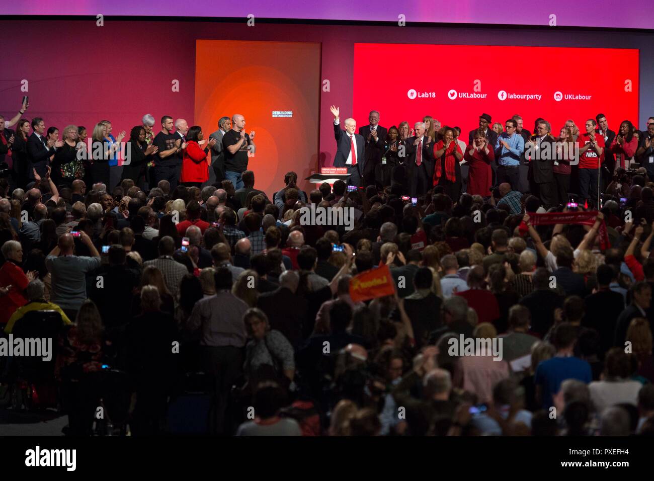 © Chris Bull. 26/9/18   LIVERPOOL   , UK.   The Labour Party Conference today (WEDNESDAY 26th Septeber 2018).  Leader of the Labour Party Jeremy Corbyn's speech.     Photo credit: CHRIS BULL Stock Photo