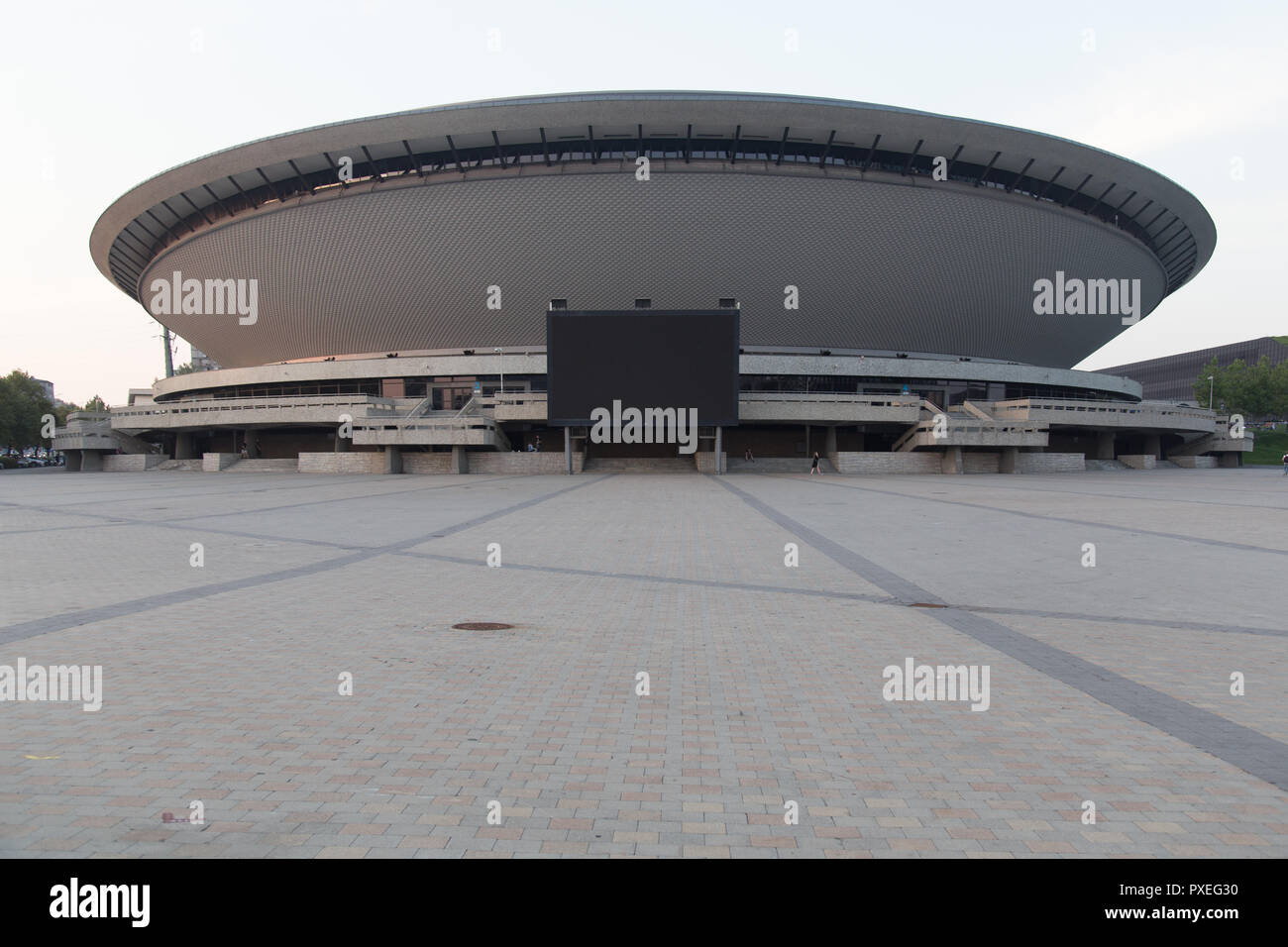 Katowice, Poland: multipurpose hall Spodek built in the shape of a flying  saucer in the early seventies of the 20th century. The landmark of the city  Stock Photo - Alamy