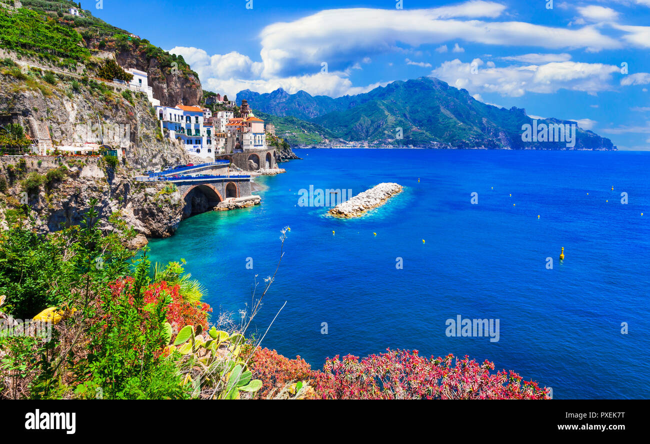 Beautiful Atrani village,Amalfitana coast,Campania,Italy. Stock Photo