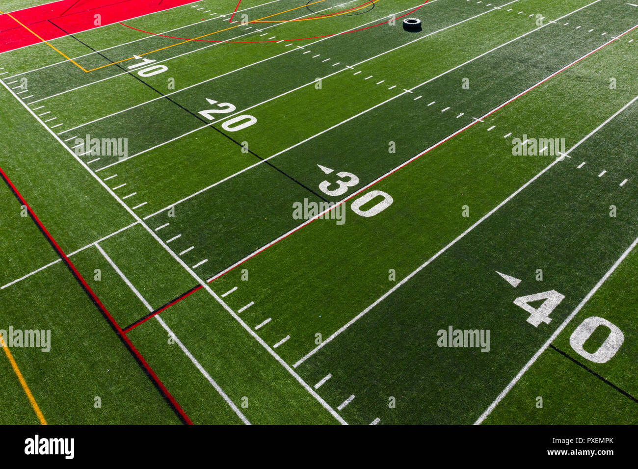 American football field yard lines hires stock photography and images