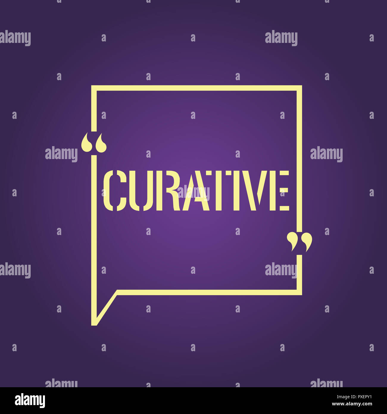 Text sign showing Curative. Conceptual photo Something that has ...
