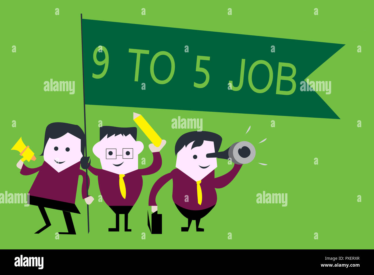 Handwriting text 9 To 5 Job. Concept meaning Work time schedule Daily routine Classic 