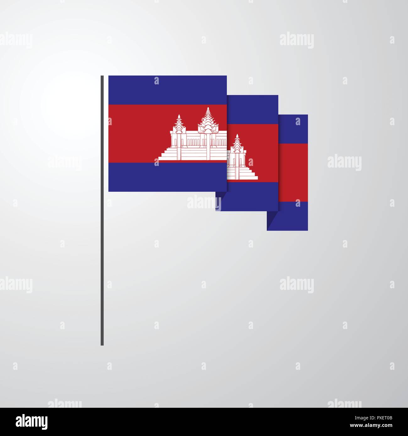 Cambodia waving Flag creative background Stock Vector