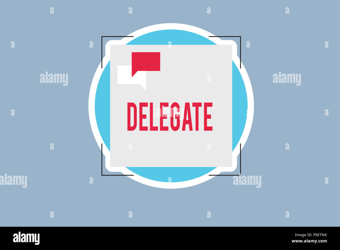 Handwriting text Delegate. Concept meaning demonstrating sent or ...