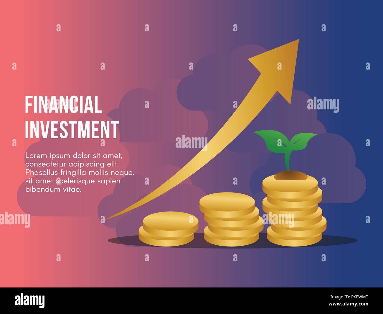 Financial investment concept. Ready to use vector. Suitable for