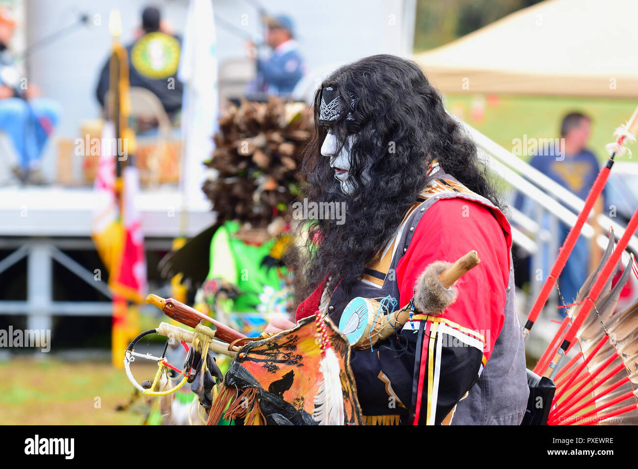 Native American Dressed In Traditional Clothing At Pow Wow Stock Photo Native American Dressed In Traditional Clothing At Pow Wow Stock Photo
