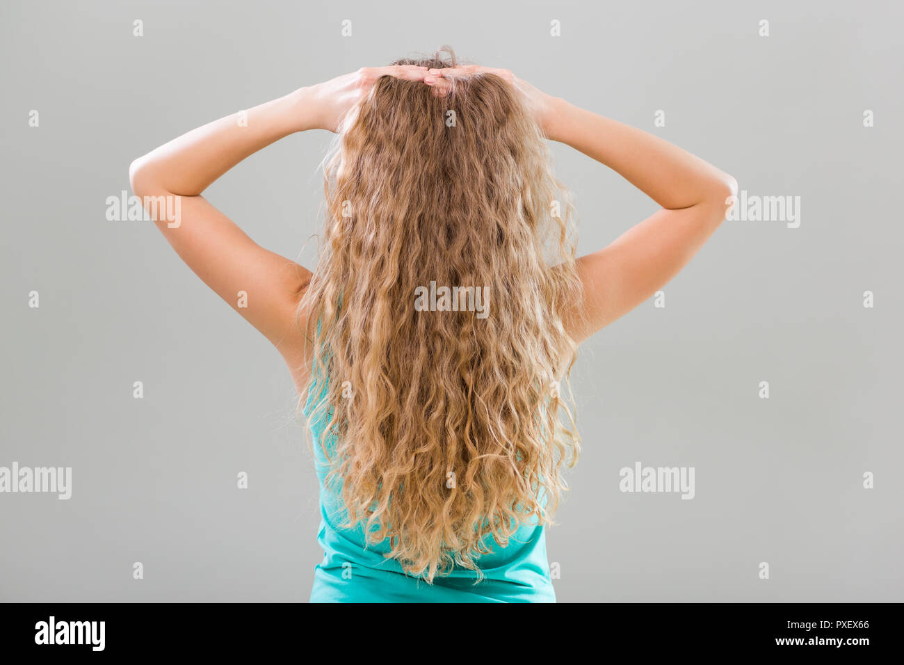 Long Curly Blonde Hair Stock Photos Long Curly Blonde Hair Stock
