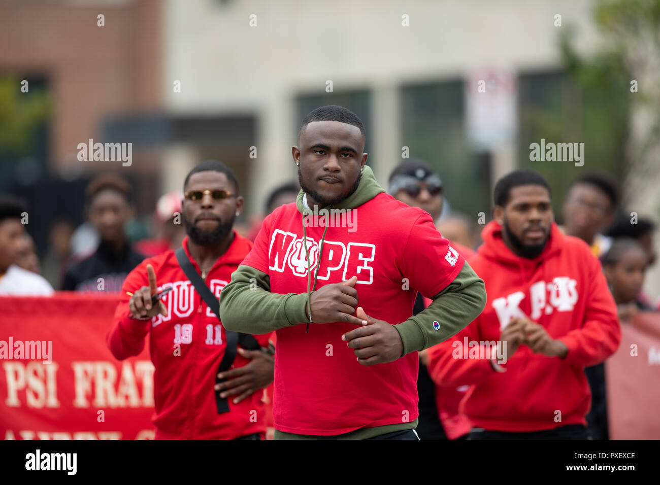 Indianapolis, Indiana, USA - September 22, 2018: The Circle City Classic  Parade, Members of the Kappa Alpha Psi Fraternity dancing during the parade  Stock Photo - Alamy