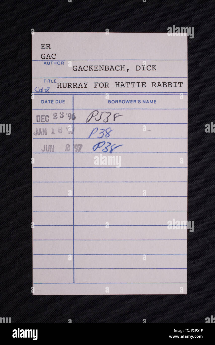 Old fashioned library cards, blank for customization Stock Photo Alamy