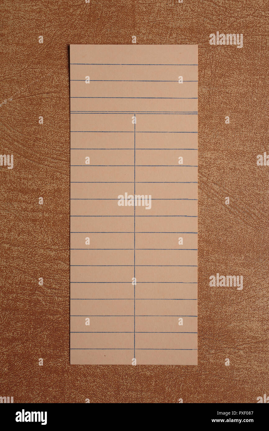 Old fashioned library cards, blank for customization Stock Photo Alamy