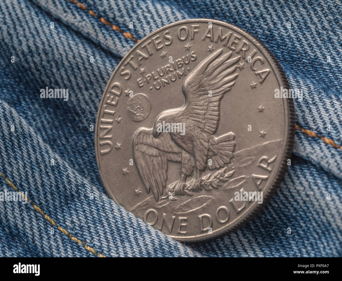 American Eagle E Pluribus Unum Motto On 1977 Eisenhower Silver
