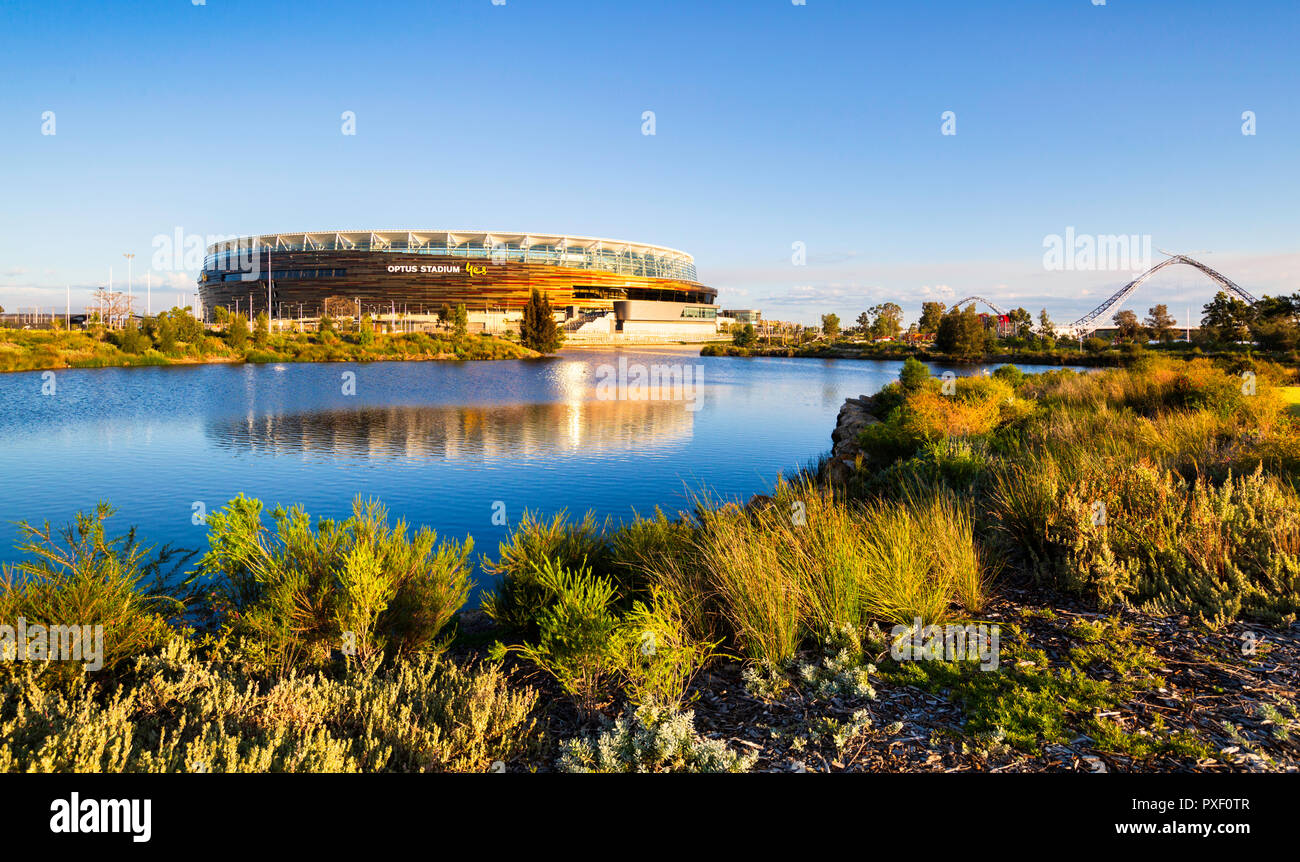 Wetlands beside Optus Stadium. Burswood, Perth, Western Australia Stock Photo