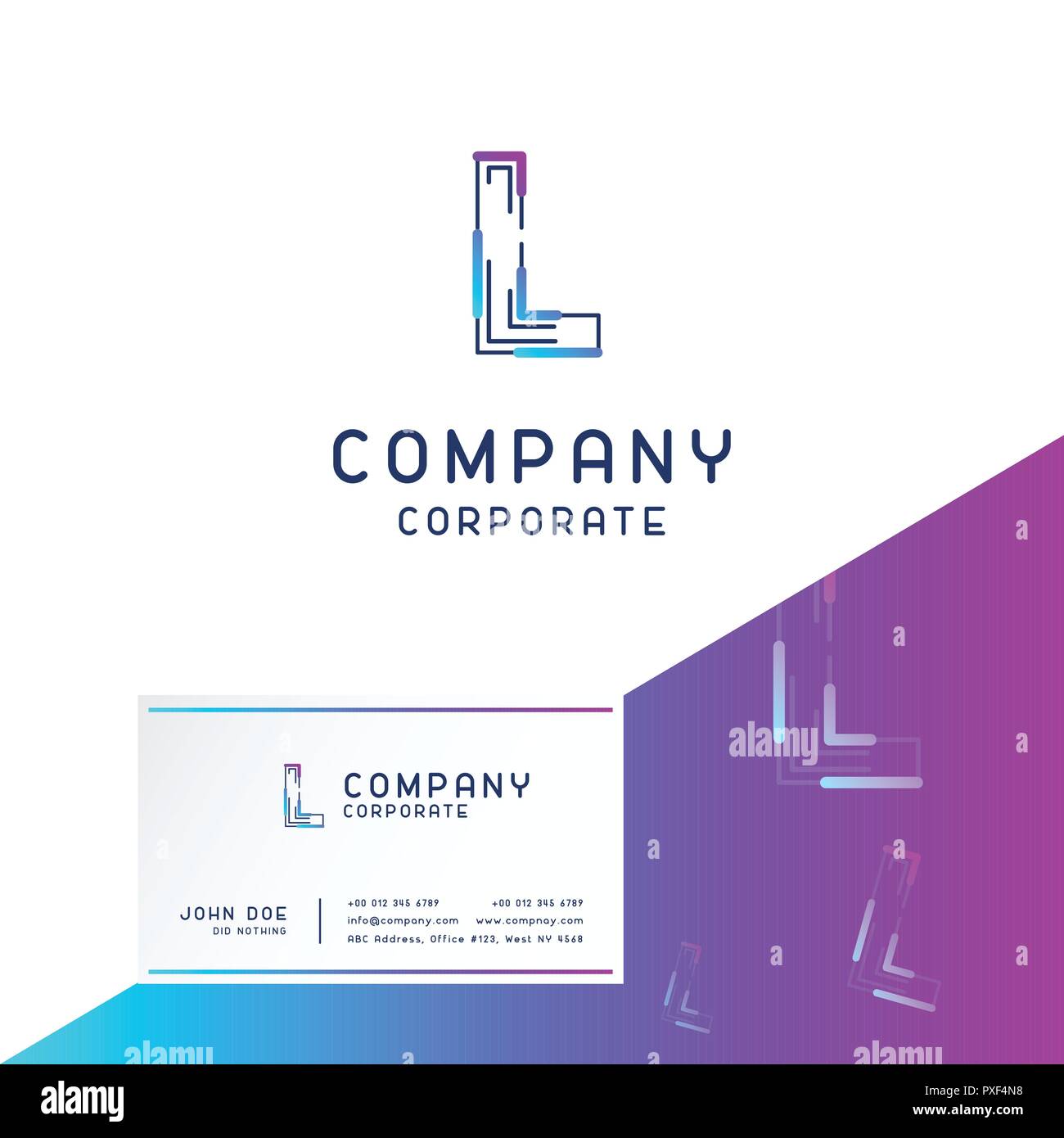 l-company-logo-design-with-visiting-card-vector-stock-vector-image
