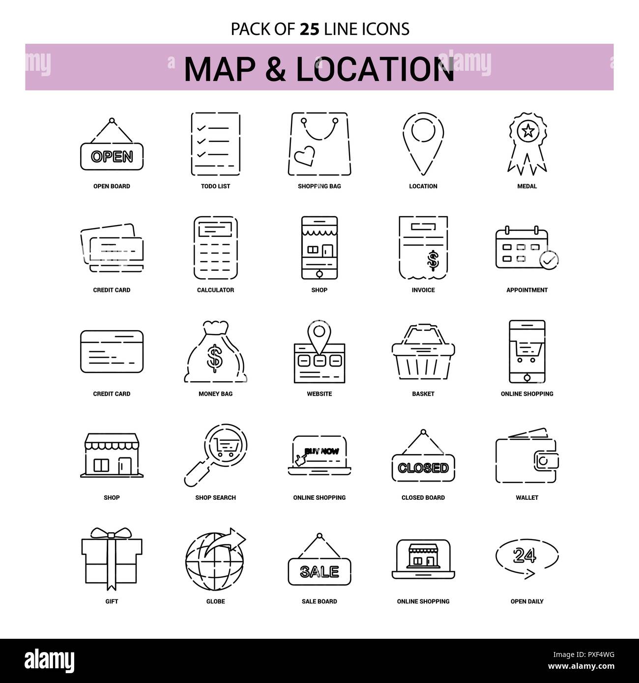 Open bag map Cut Out Stock Images & Pictures - Alamy