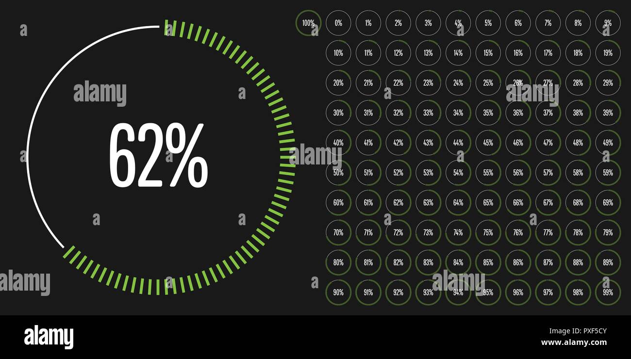 Set of circle percentage diagrams from 0 to 100 ready-to-use for web ...