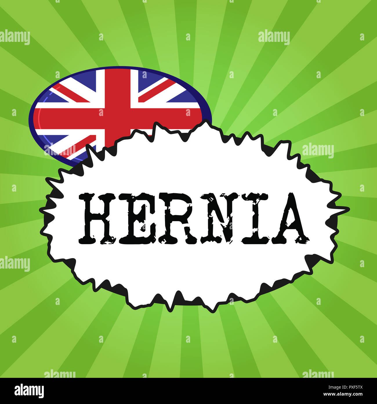 Handwriting text writing hernia concept meaning abnormal exit of