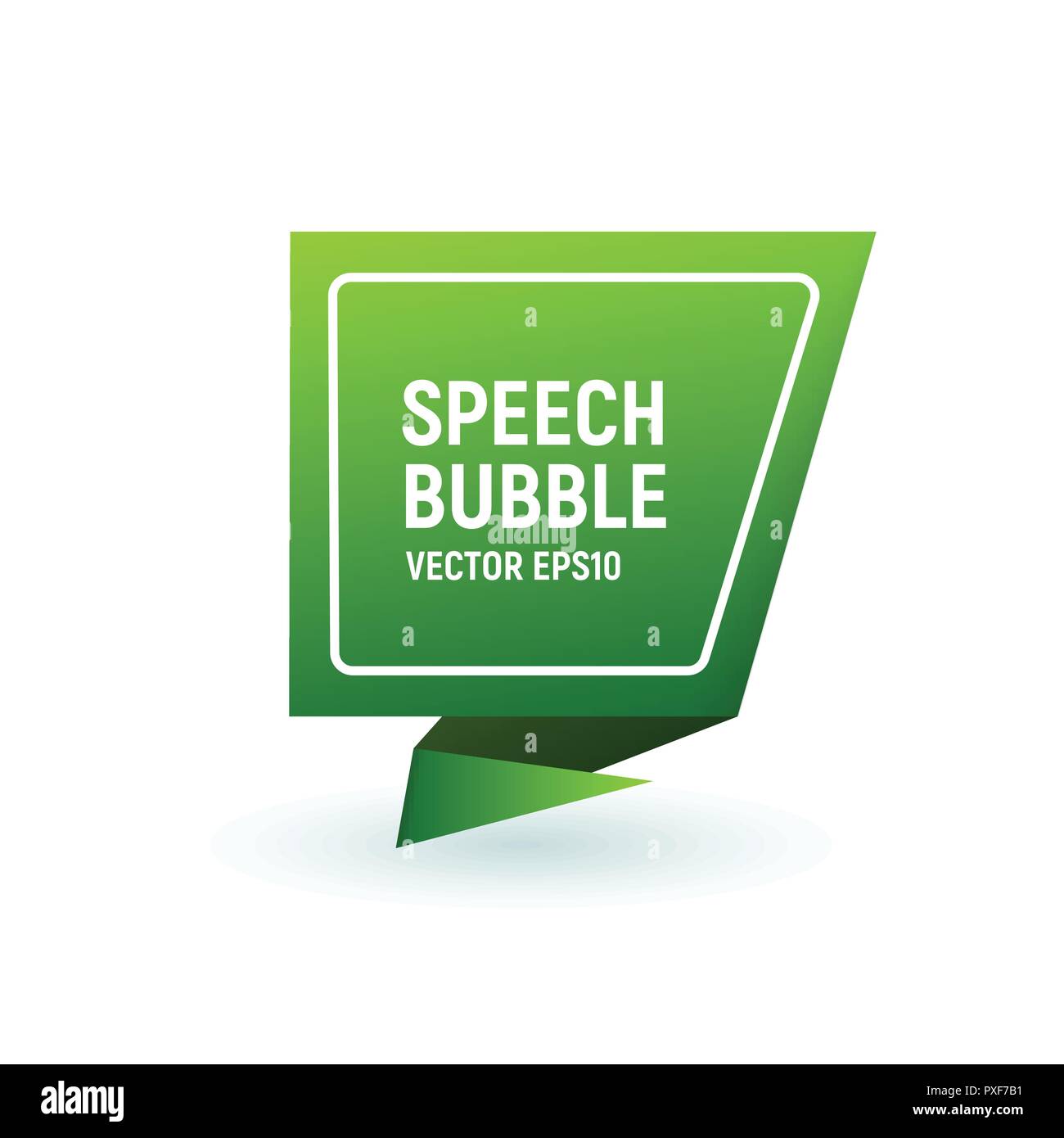 Bubble speech green. Vector illustration. 3d icon. Modern design Stock ...