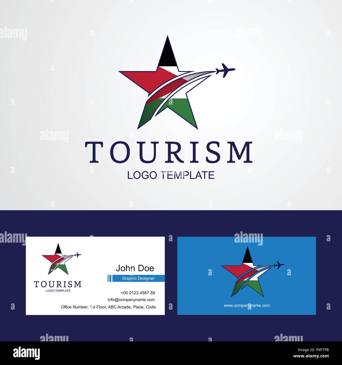 gritar estómago La selva amazónica Travel Jordan flag Creative Star Logo and Business card design Stock Vector  Image & Art - Alamy