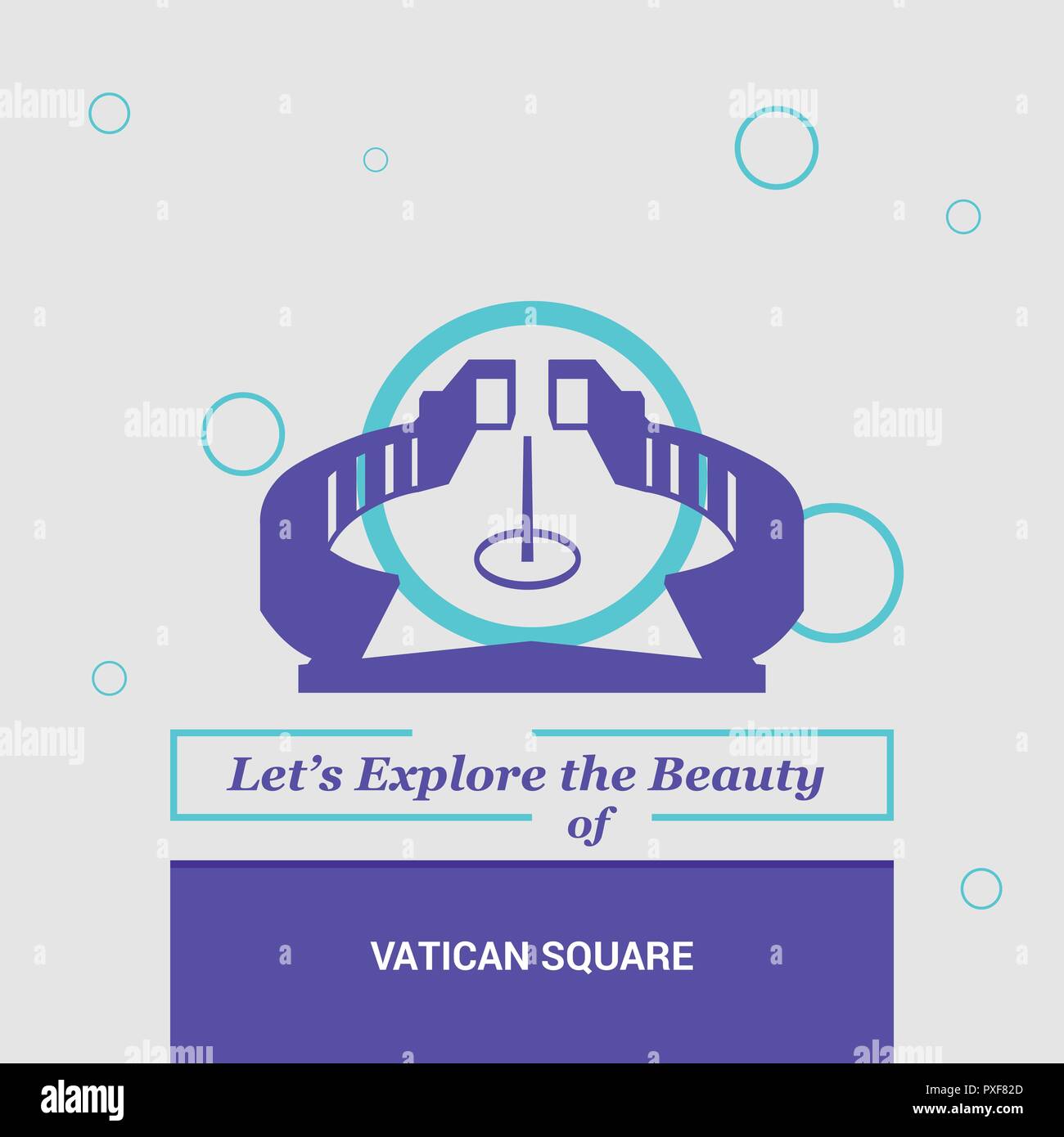 Let's Explore the beauty of Vatican Square, Vatican City National Landmarks Stock Vector