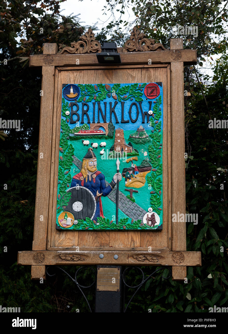 Brinklow village sign, Warwickshire, England, UK Stock Photo