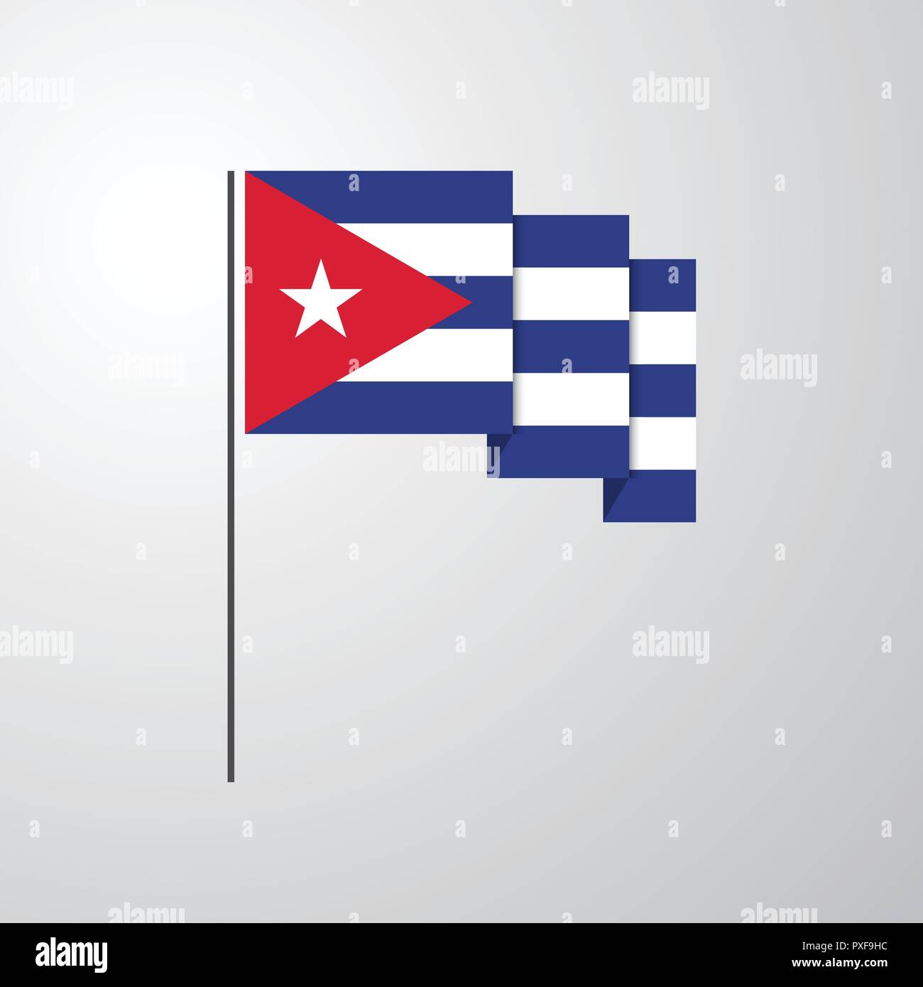 Cuba waving Flag creative background Stock Vector