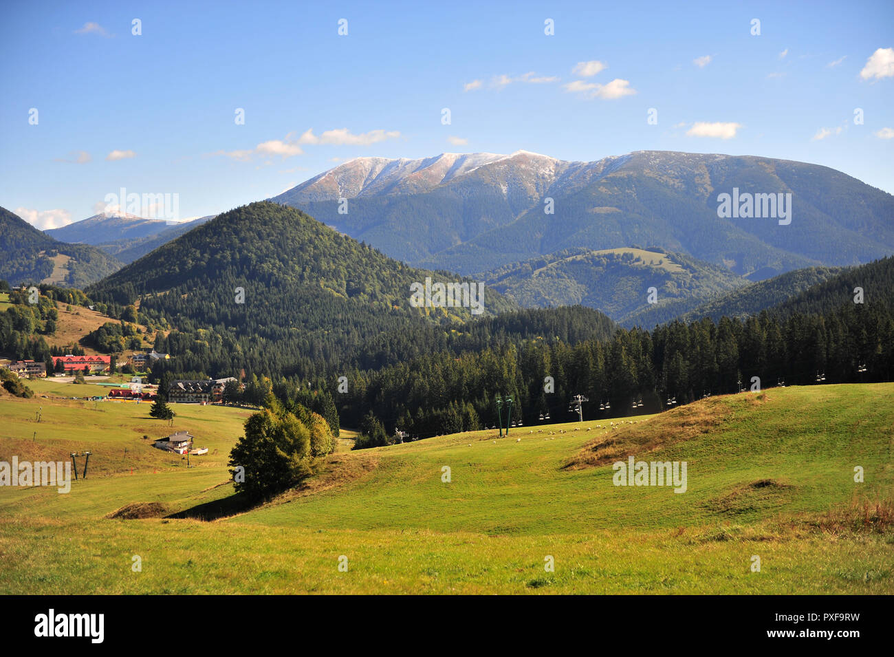 View of Donovaly ski resort on summer, Tatras, Slovakia Stock Photo