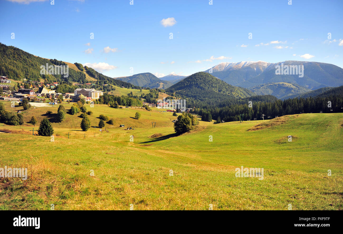 Beautiful view of Donovaly village in Liptov, Tatras, Slovakia Stock Photo