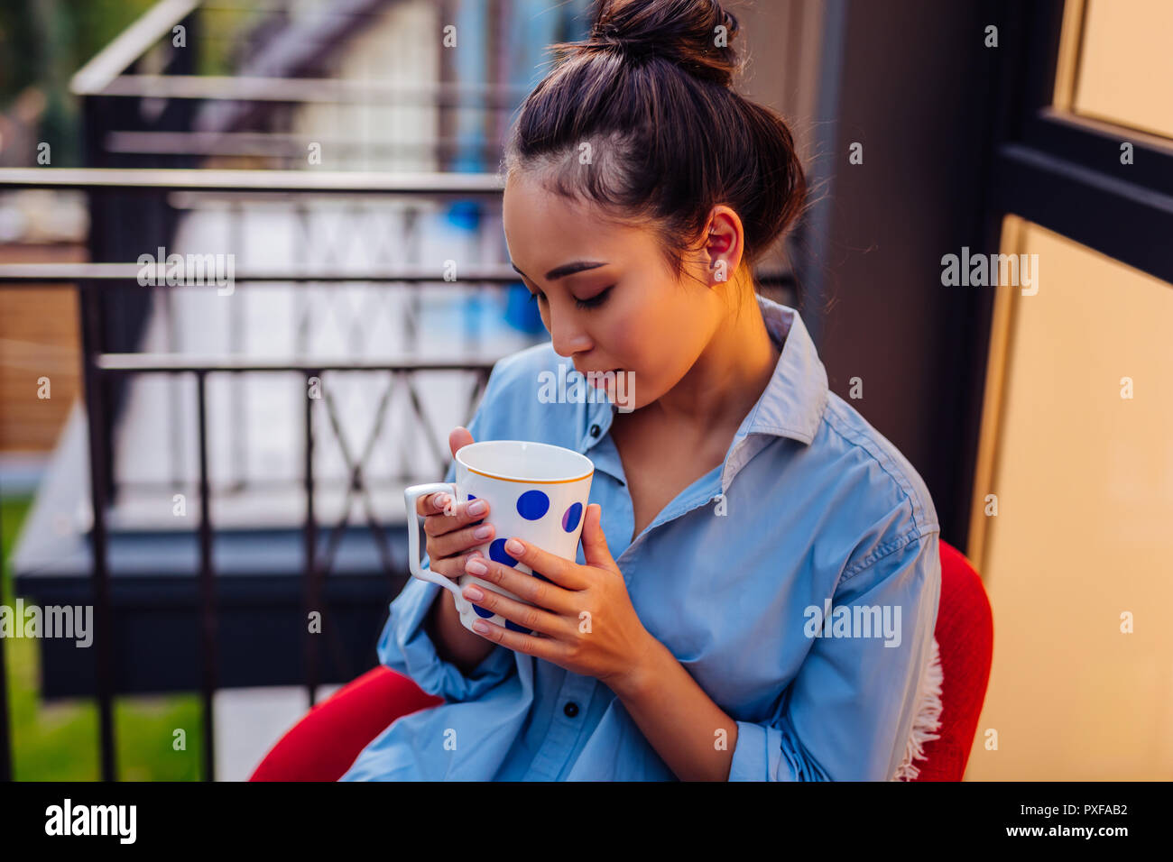 thoughtful-woman-tea-cup-hi-res-stock-photography-and-images-alamy