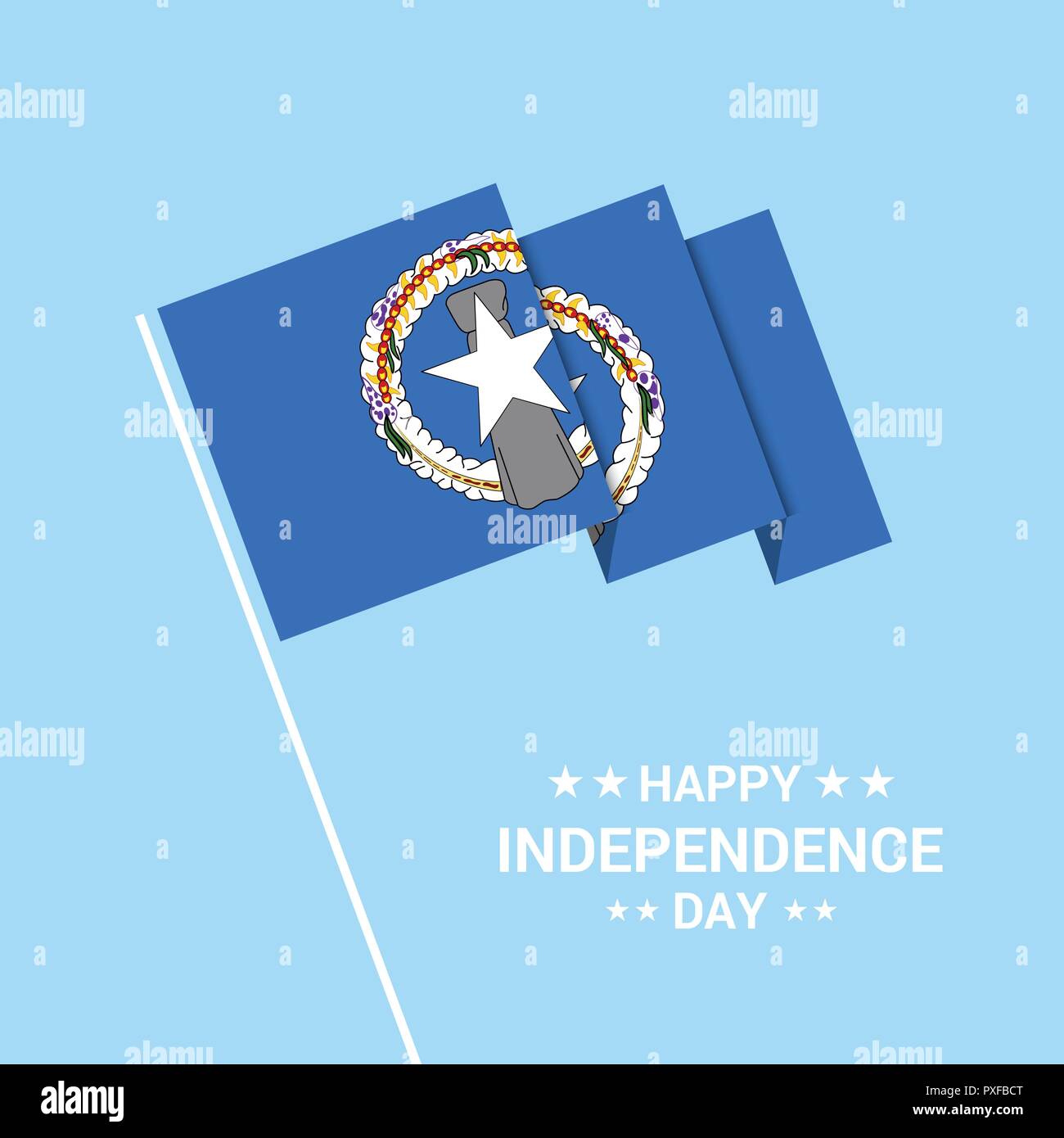 Northern Mariana Islands Independence day typographic design with flag