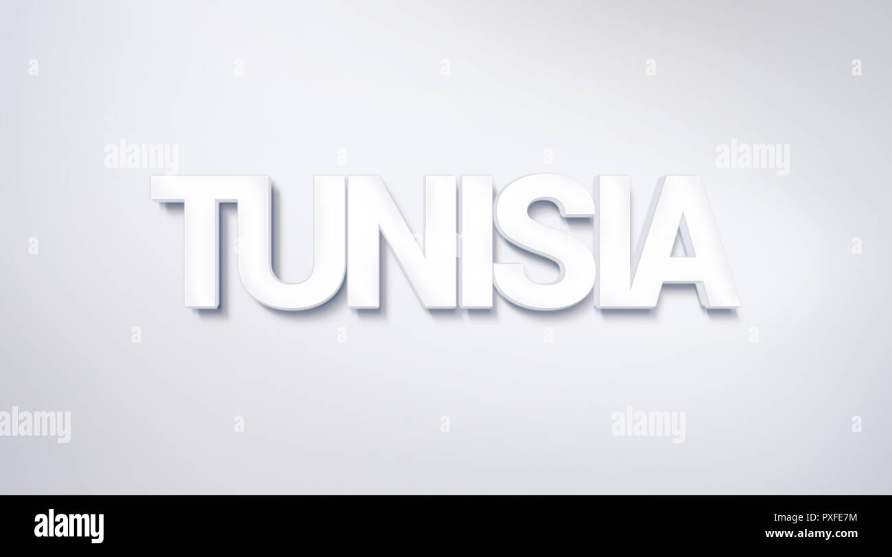 Tunisia, text design. calligraphy. Typography poster. Usable as Wallpaper background Stock Photo