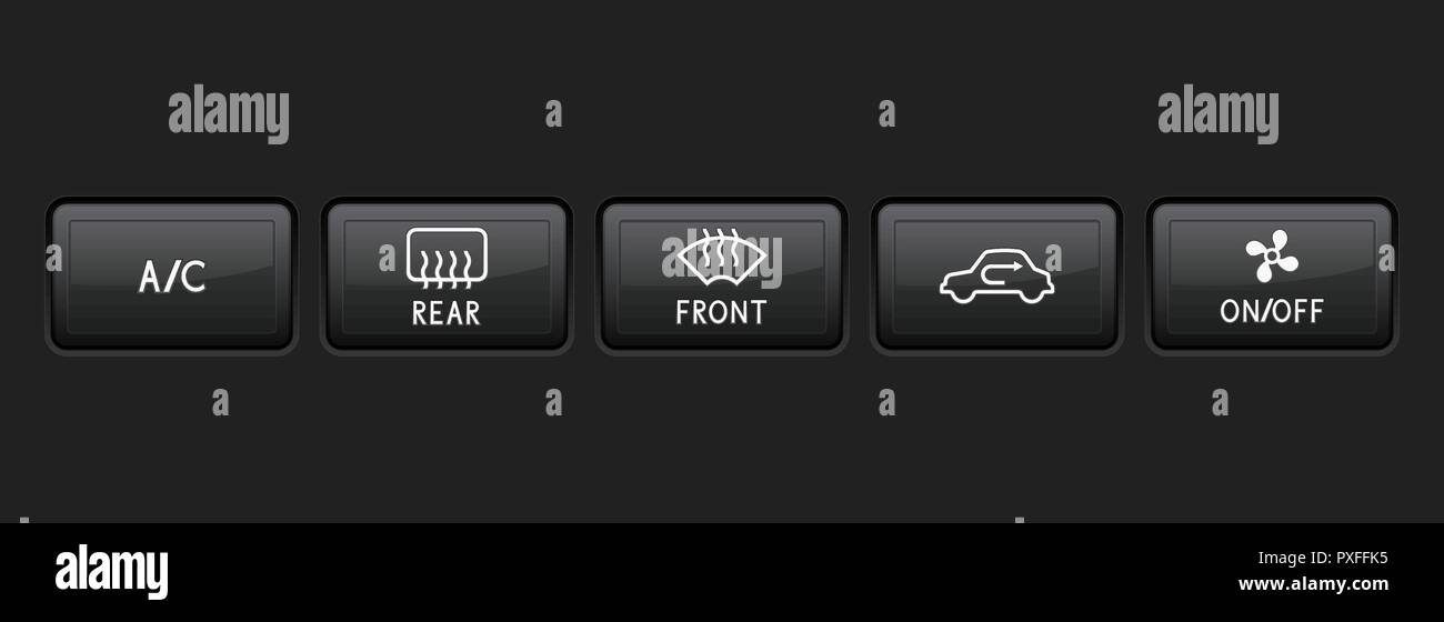 Car dashboard buttons Stock Vector Images Alamy