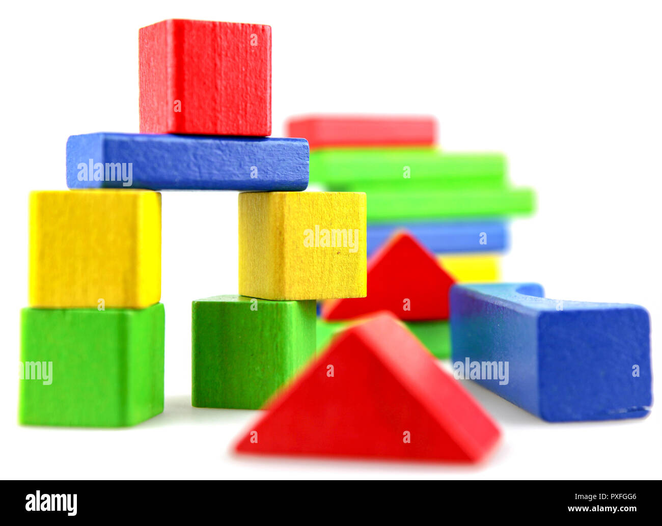 Children's wooden blocks for play Stock Photo Alamy