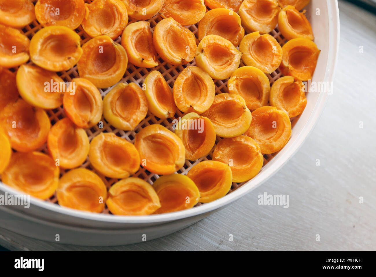 Apricot dried in the dryerdehydrator. A way to preserve vitamins