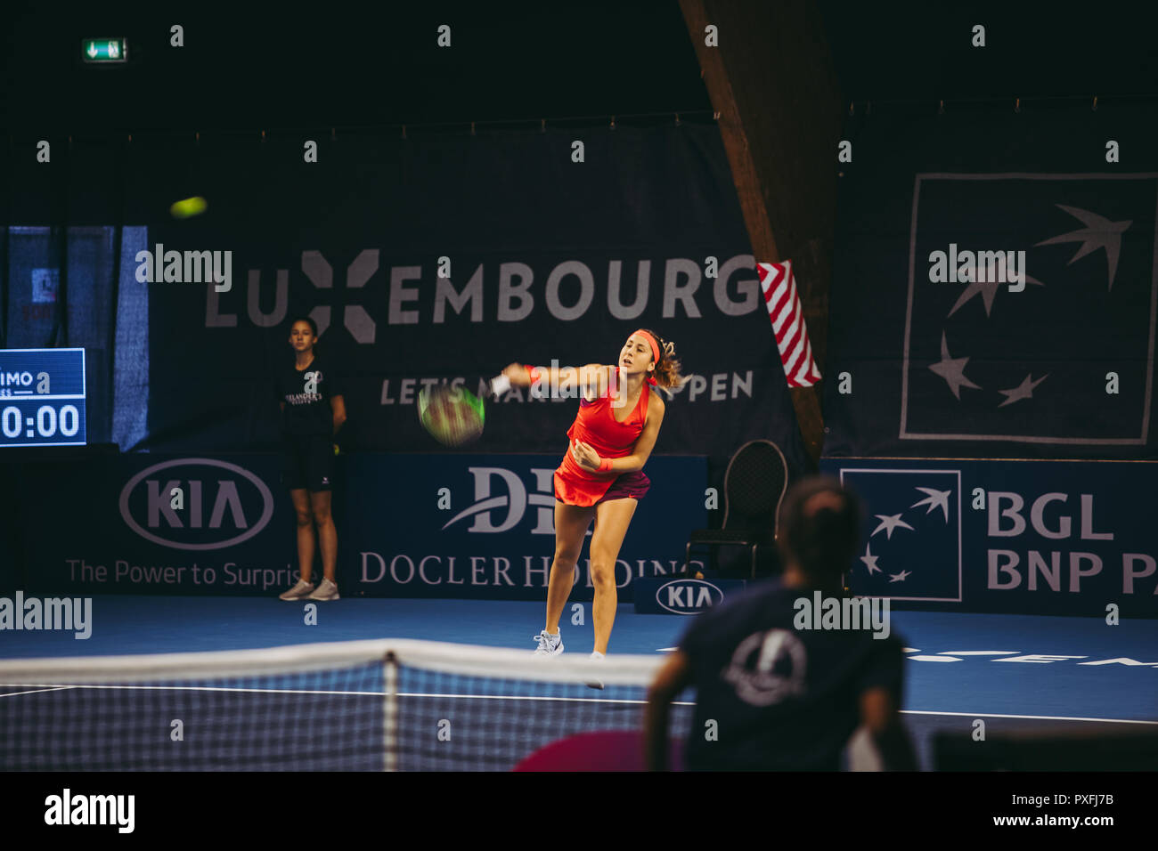 LUXEMBOURG/LUXEMBOURG - October 20th, 2018: WTA BGL BNPPARIBAS Luxembourg open - Final match between Julia Görges and belinda Bencic Stock Photo