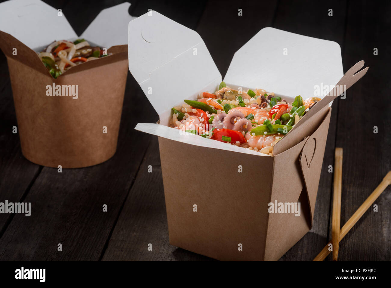 Takeout box of Chinese rice Stock Photo Alamy