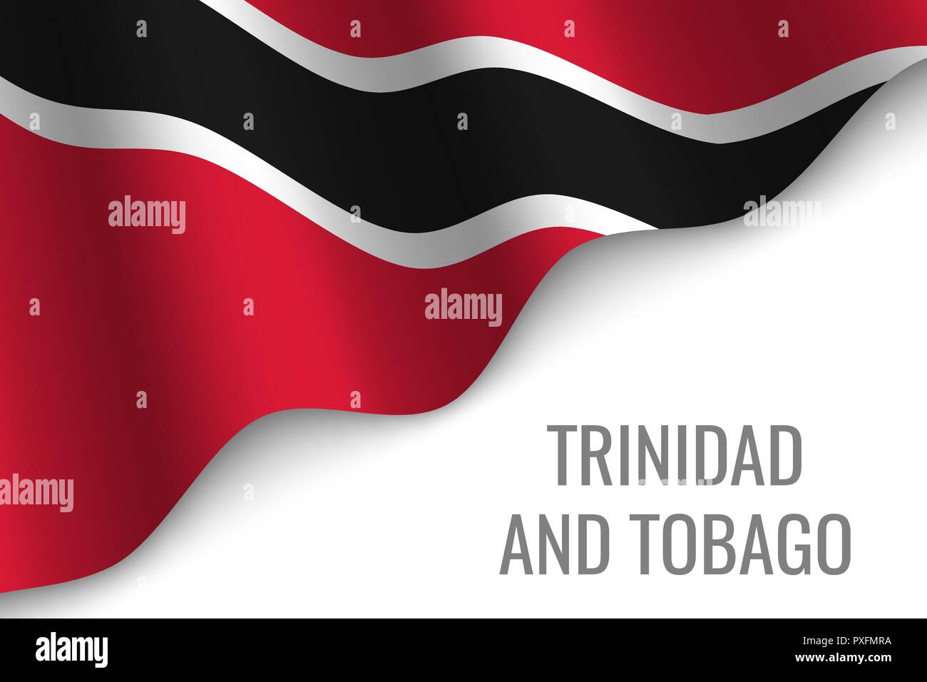 waving flag of Trinidad and Tobago with copyspace. Template for brochure. vector illustration ...