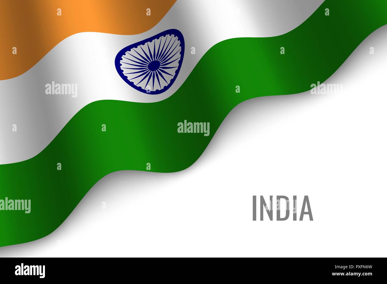 waving flag of India with copyspace. Template for brochure. vector ...