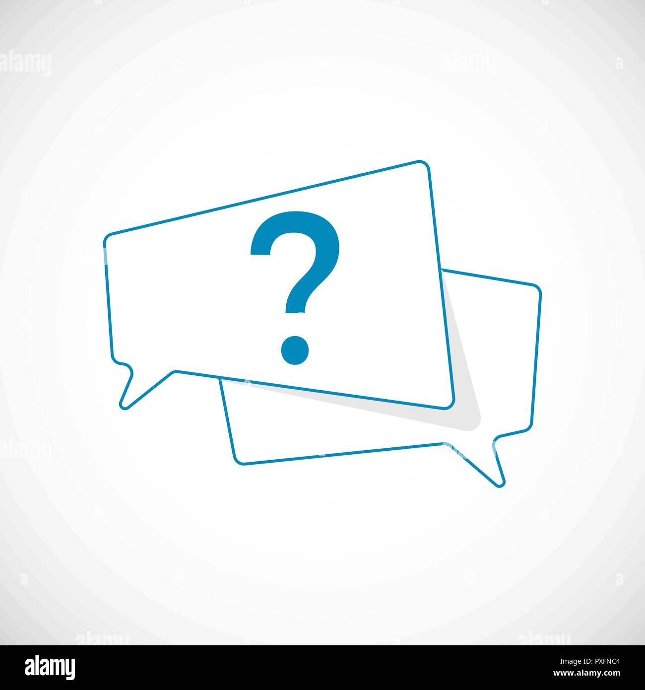 Question Mark Doodle. Question Mark as Blue Speech Bubble Web Icon. Element of web icon for mobile concept and web apps. Vector illustration Stock Vector