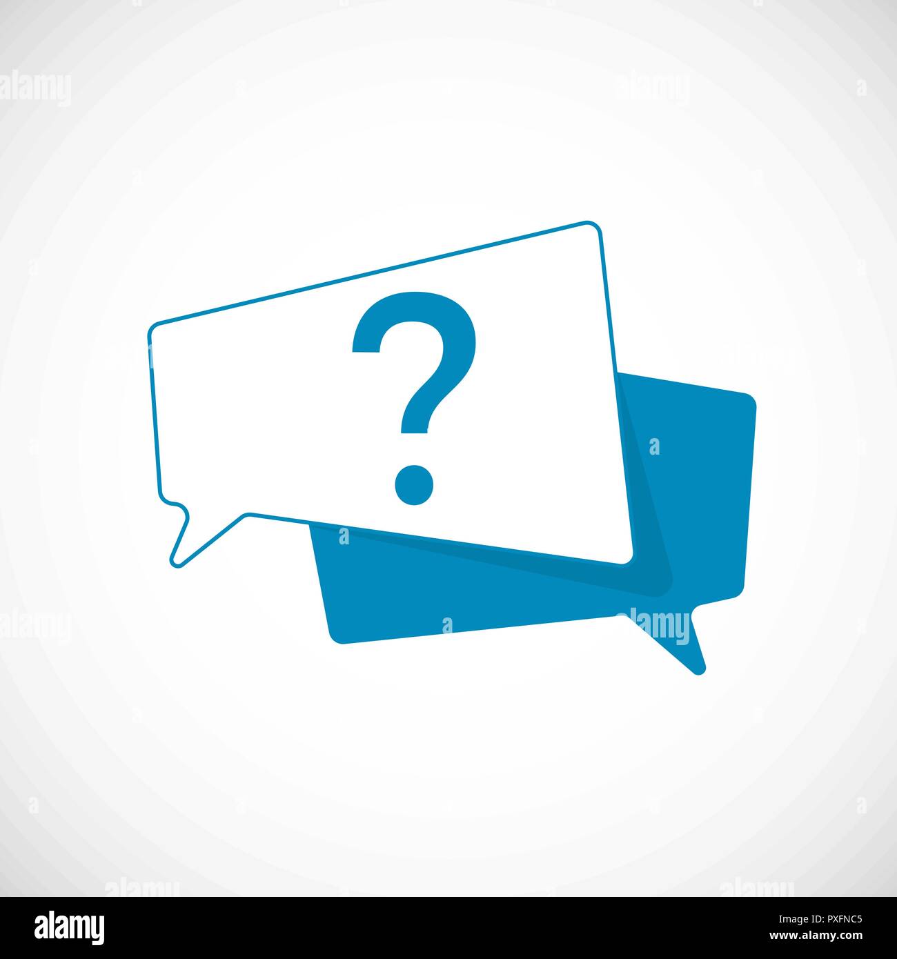 Question Mark Doodle. Question Mark as Blue Speech Bubble Web Icon. Vector illustration Stock Vector