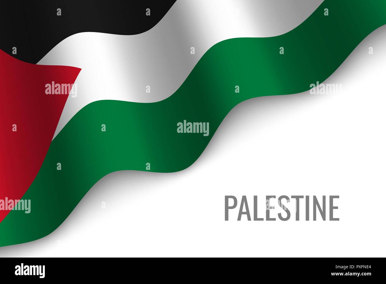 waving flag of Palestine with copyspace. Template for brochure. vector ...