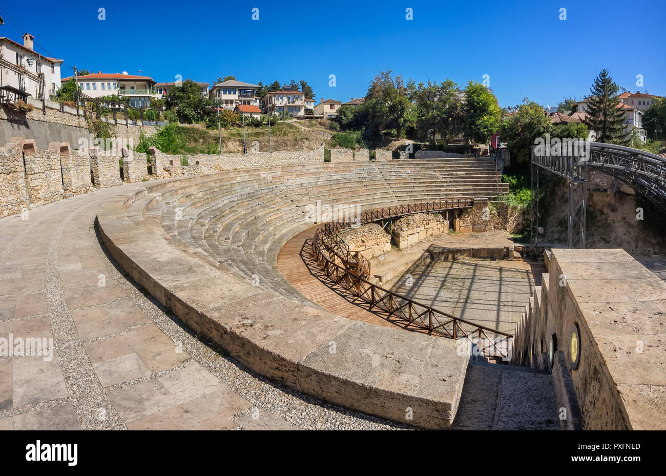 Ancient roman theater in Ohrid, Macedonia Stock Photo