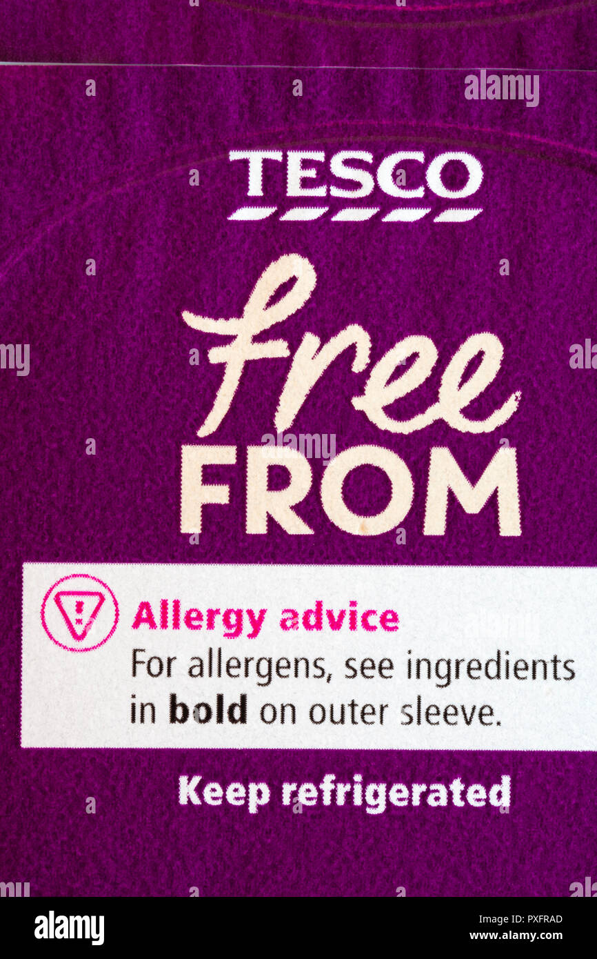 For allergens see ingredients in bold hires stock photography and