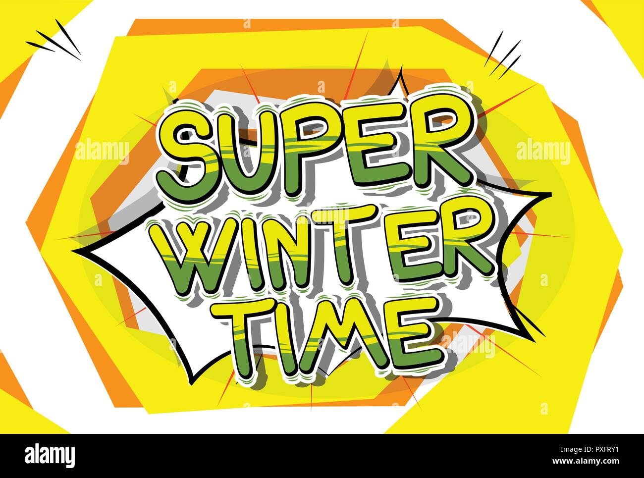 Super Winter Time - Vector illustrated comic book style phrase Stock ...