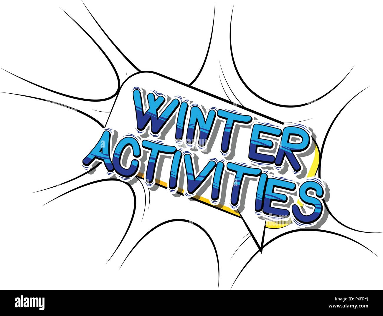 Winter Activities - Vector illustrated comic book style phrase. Stock Vector