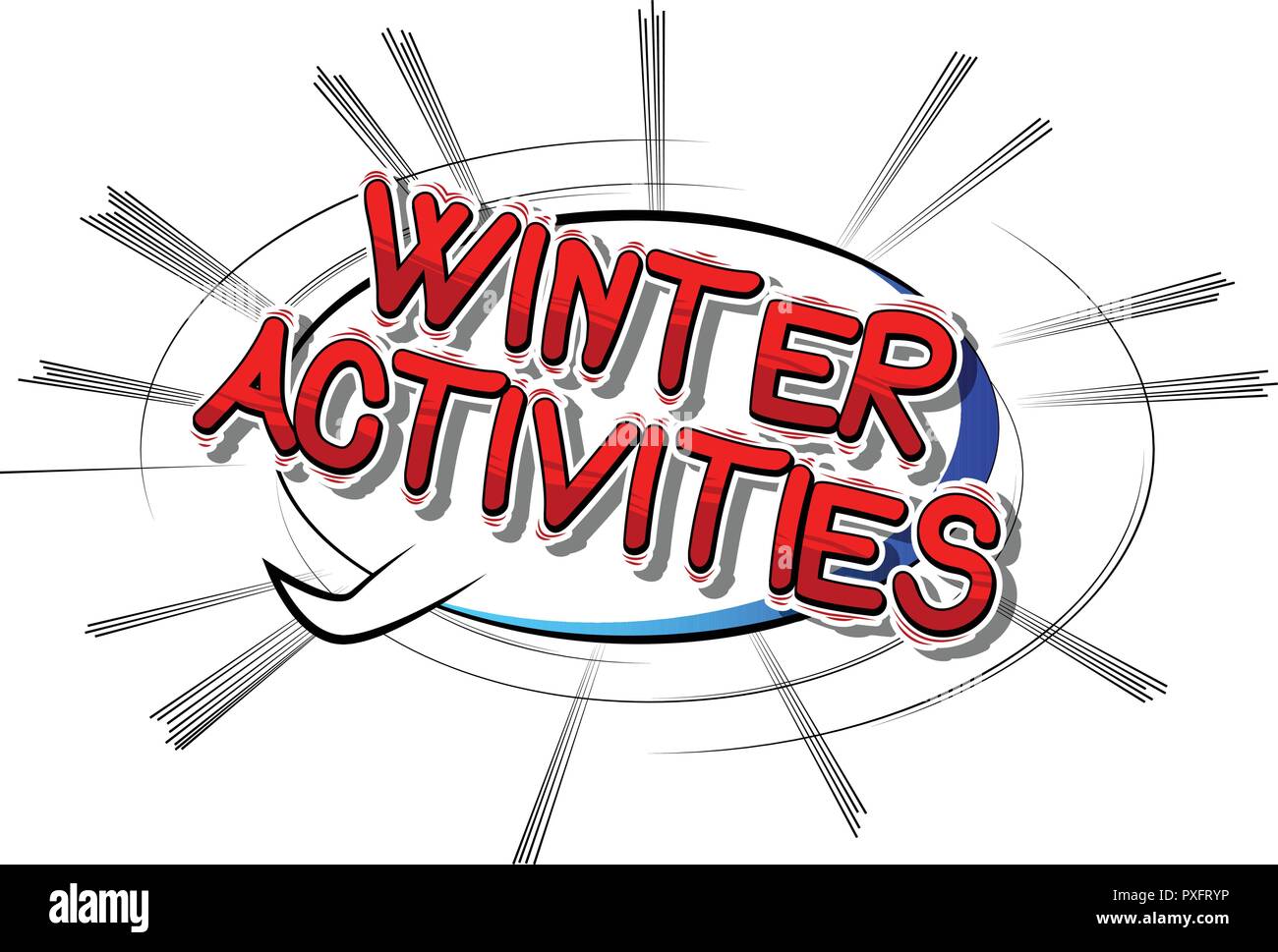Winter Activities - Vector illustrated comic book style phrase. Stock Vector