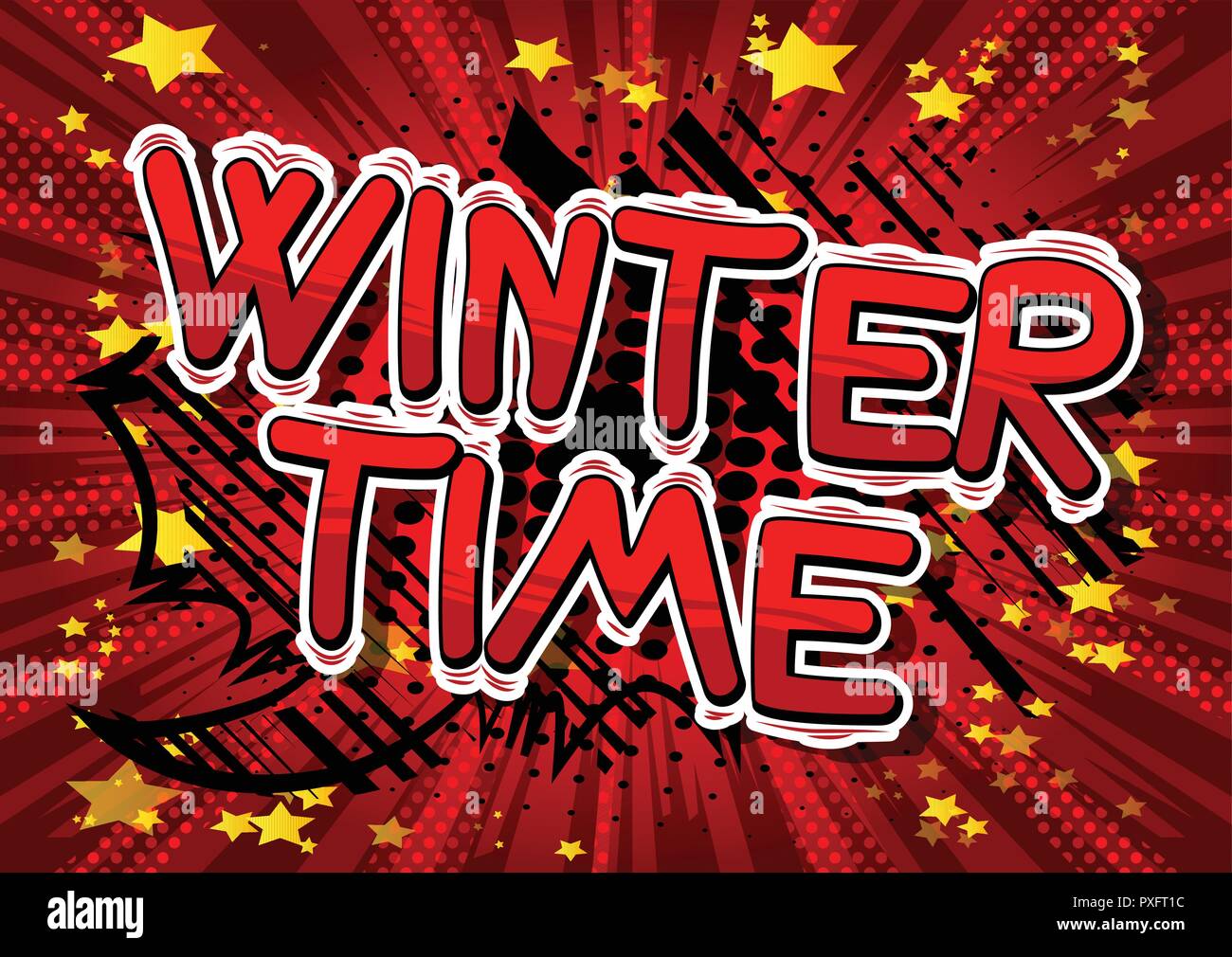 Winter Time - Vector illustrated comic book style phrase Stock Vector ...