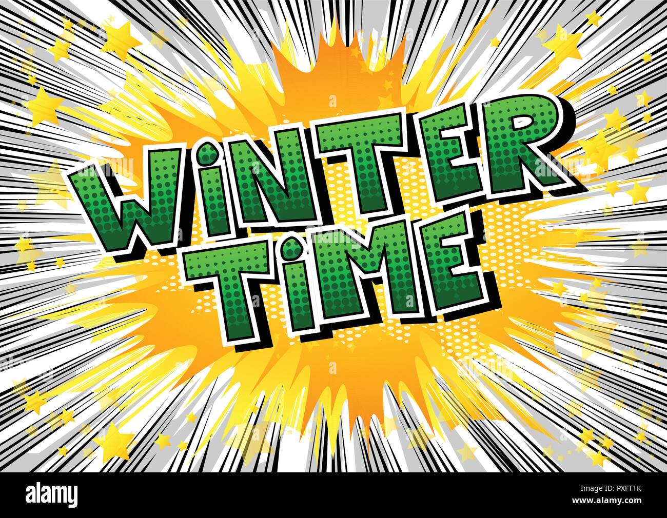 Winter Time - Vector illustrated comic book style phrase Stock Vector ...